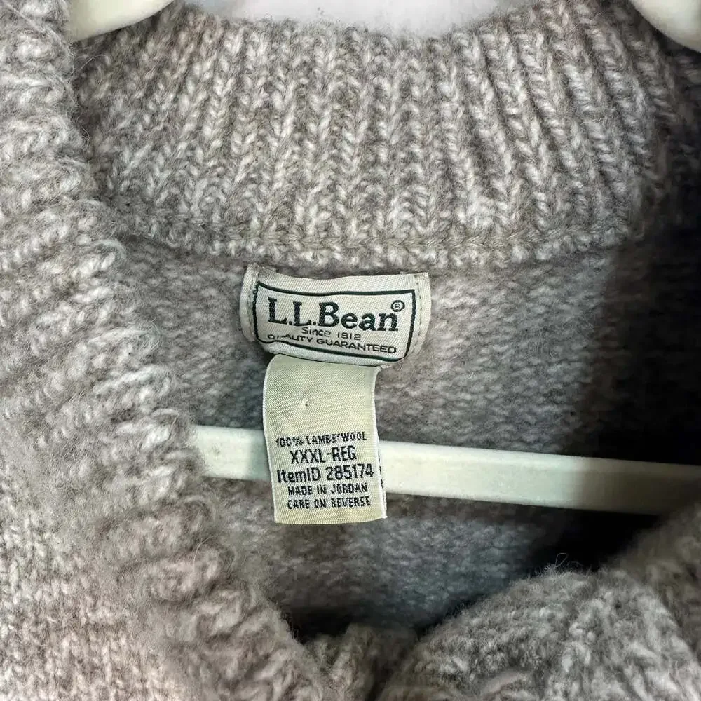 LL Bean Classic Ragg 100% Lamb Wool Sweater, Henley *See measurements* - Picture 4 of 6